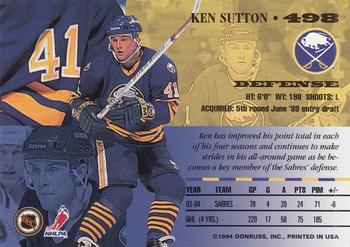 1994-95 Leaf #498 Ken Sutton Back