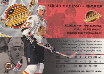 1994-95 Leaf #499 Sergio Momesso Back