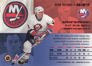 1994-95 Leaf #537 Bob Beers Back