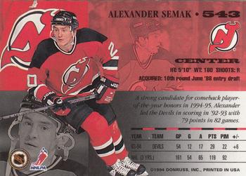 1994-95 Leaf #543 Alexander Semak Back