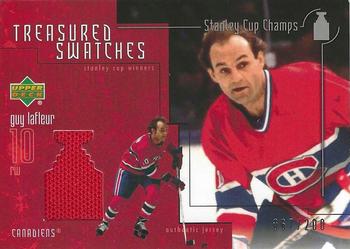 2001-02 Upper Deck Stanley Cup Champs - Treasured Swatches #T-GL Guy Lafleur Front