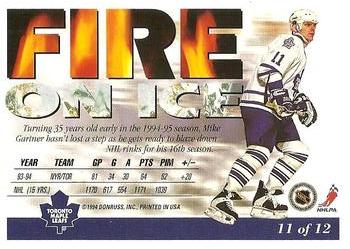 1994-95 Leaf - Fire On Ice #11 Mike Gartner Back
