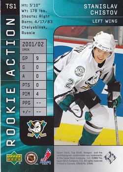 2001-02 Upper Deck Top Shelf - Rookie Redemption #TS1 Stanislav Chistov Back