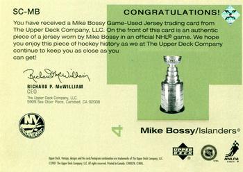 2001-02 Upper Deck Vintage - Stanley Cup Superstars #SC-MB Mike Bossy Back