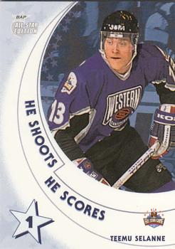 2002-03 Be a Player All-Star Edition - He Shoots-He Scores Points #NNO Teemu Selanne Front