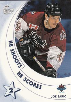 2002-03 Be a Player All-Star Edition - He Shoots-He Scores Points #NNO Joe Sakic Front