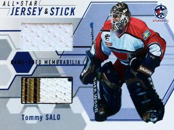 2002-03 Be a Player Between the Pipes - All-Star Stick and Jersey #ASJ-9 Tommy Salo Front