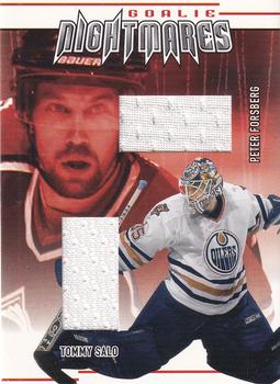 2002-03 Be a Player Between the Pipes - Goalie Nightmares #GN-7 Tommy Salo / Peter Forsberg Front