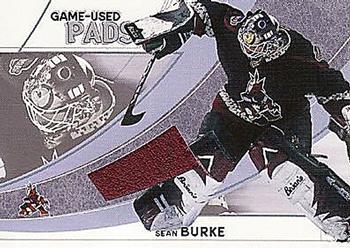 2002-03 Be a Player Between the Pipes - Game-Used Pads #GP-7 Sean Burke Front