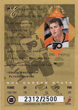 1994-95 Leaf Limited - Gold #4 Eric Lindros Back