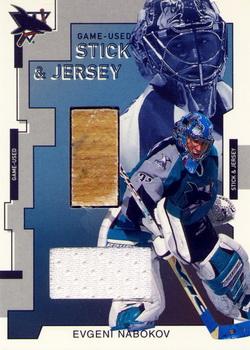 2002-03 Be a Player Between the Pipes - Game-Used Stick and Jersey #GSJ-7 Evgeni Nabokov Front