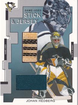 2002-03 Be a Player Between the Pipes - Game-Used Stick and Jersey #GSJ-17 Johan Hedberg Front