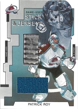2002-03 Be a Player Between the Pipes - Game-Used Stick and Jersey #GSJ-25 Patrick Roy Front