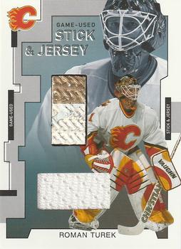 2002-03 Be a Player Between the Pipes - Game-Used Stick and Jersey #GSJ-28 Roman Turek Front