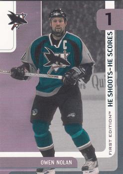 2002-03 Be a Player First Edition - He Shoots-He Scores Points #NNO Owen Nolan Front