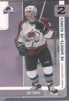 2002-03 Be a Player First Edition - He Shoots-He Scores Points #NNO Joe Sakic Front