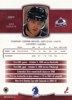 2002-03 Be a Player First Edition - Montreal Collectors International #087 Alex Tanguay Back