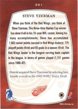 2002-03 Be a Player First Edition - Vancouver The Big One #351 Steve Yzerman Back