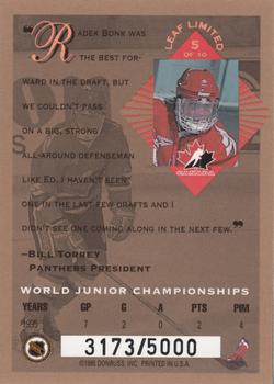1994-95 Leaf Limited - World Juniors Canada #5 Ed Jovanovski Back