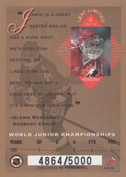 1994-95 Leaf Limited - World Juniors Canada #8 Jamie Rivers Back