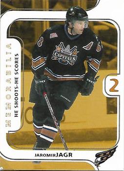 2002-03 Be a Player Memorabilia - He Shoots-He Scores Points #NNO Jaromir Jagr Front