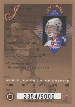 1994-95 Leaf Limited - World Juniors USA #8 Jeff Mitchell Back