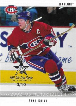 2002-03 Be a Player Memorabilia - NHL All-Star Game #181 Saku Koivu Front
