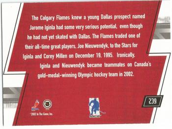 2002-03 Be a Player Memorabilia - NHL All-Star Game Blue #239 Jarome Iginla / Joe Nieuwendyk Back