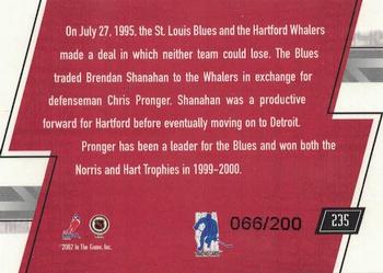 2002-03 Be a Player Memorabilia - Ruby #235 Chris Pronger / Brendan Shanahan Back