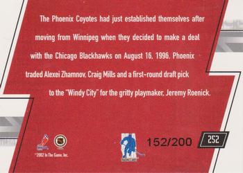 2002-03 Be a Player Memorabilia - Ruby #252 Jeremy Roenick / Alexei Zhamnov Back