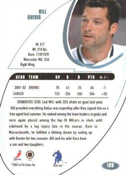 2002-03 Be a Player Signature Series - Atlantic City National #125 Bill Guerin Back