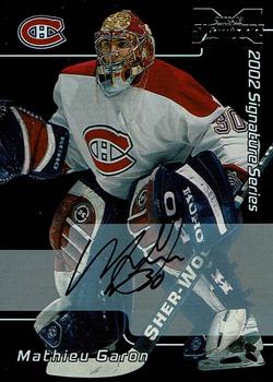 2002-03 Be a Player Signature Series - Autograph Buybacks 2001-02 #041 Mathieu Garon Front