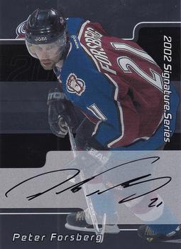 2002-03 Be a Player Signature Series - Autograph Buybacks 2001-02 #XLPF Peter Forsberg Front