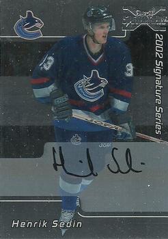 2002-03 Be a Player Signature Series - Autograph Buybacks 2001-02 #072 Henrik Sedin Front