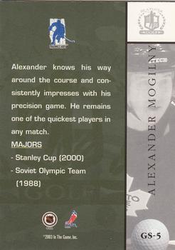 2002-03 Be a Player Signature Series - Golf #GS-5 Alexander Mogilny Back