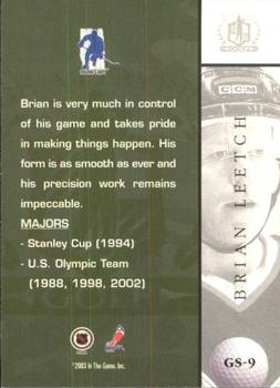 2002-03 Be a Player Signature Series - Golf #GS-9 Brian Leetch Back