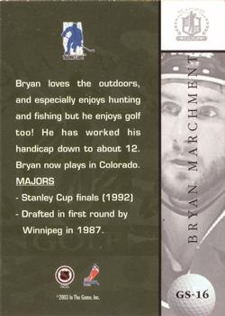 2002-03 Be a Player Signature Series - Golf #GS-16 Bryan Marchment Back