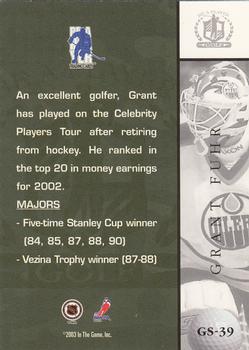 2002-03 Be a Player Signature Series - Golf #GS-39 Grant Fuhr Back
