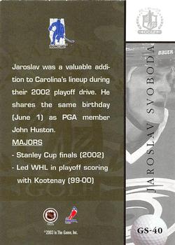 2002-03 Be a Player Signature Series - Golf #GS-40 Jaroslav Svoboda Back
