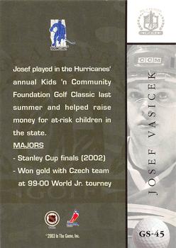 2002-03 Be a Player Signature Series - Golf #GS-45 Josef Vasicek Back