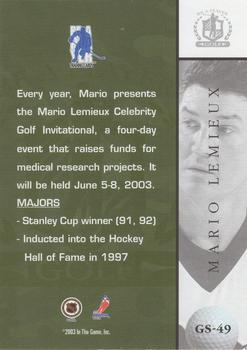 2002-03 Be a Player Signature Series - Golf #GS-49 Mario Lemieux Back