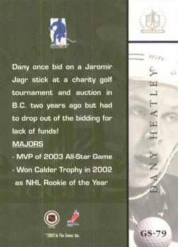 2002-03 Be a Player Signature Series - Golf #GS-79 Dany Heatley Back