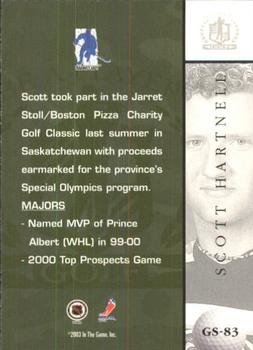 2002-03 Be a Player Signature Series - Golf #GS-83 Scott Hartnell Back