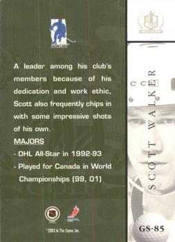 2002-03 Be a Player Signature Series - Golf #GS-85 Scott Walker Back
