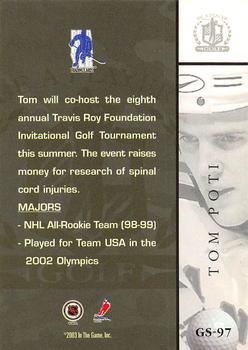 2002-03 Be a Player Signature Series - Golf #GS-97 Tom Poti Back