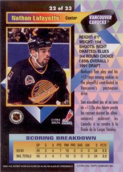 1994-95 O-Pee-Chee Premier - Finest Top Rookies #22 Nathan Lafayette Back
