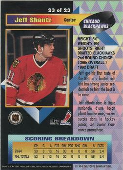 1994-95 O-Pee-Chee Premier - Finest Top Rookies #23 Jeff Shantz Back