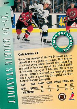 1994-95 Parkhurst #282 Chris Gratton Back