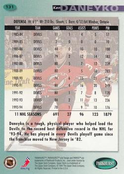 1994-95 Parkhurst #131 Ken Daneyko Back