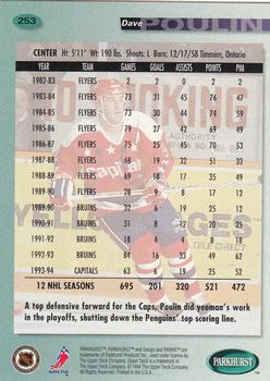 1994-95 Parkhurst #253 Dave Poulin Back